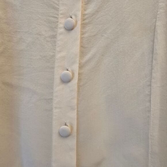 NIPON Studio Womens Blouse Button Down 100% Silk Beige Size 14 Lagenlook - Picture 4 of 9